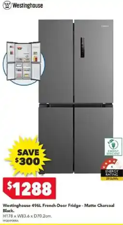 Harvey Norman Westinghouse 496L French-Door Fridge offer