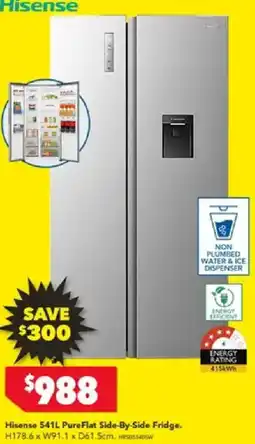 Harvey Norman Hisense 541L PureFlat Side-By-Side Fridge offer