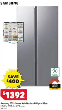 Harvey Norman Samsung 655L Smart Side-By-Side Fridge offer