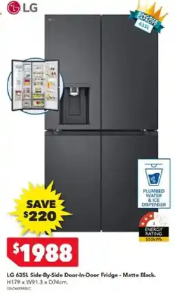 Harvey Norman LG 635L Side-By-Side Door-in-Door Fridge offer