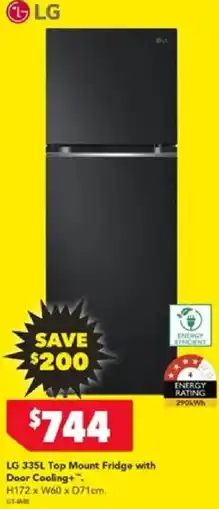 Harvey Norman LG 335L Top Mount Fridge with Door Cooling+ offer