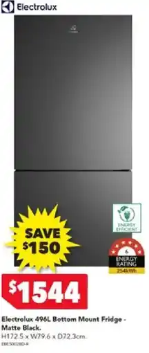 Harvey Norman Electrolux 496L Bottom Mount Fridge offer