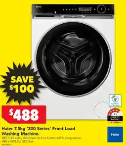 Harvey Norman Haier 7.5kg '300 Series' Front Load Washing Machine offer
