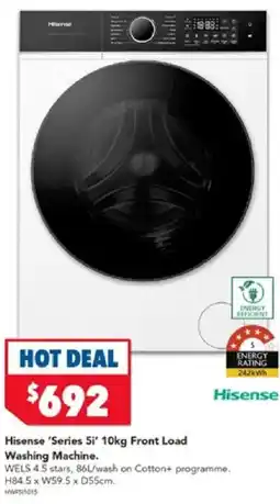 Harvey Norman Hisense 'Series 5i' 10kg Front Load Washing Machine offer