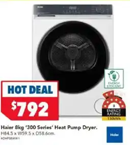 Harvey Norman Haier 8kg '300 Series' Heat Pump Dryer offer