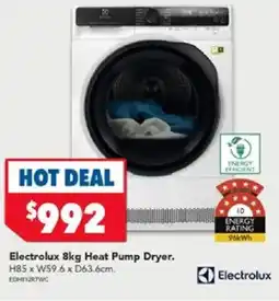 Harvey Norman Electrolux 8kg Heat Pump Dryer offer