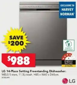 Harvey Norman Lg 14-place setting freestanding dishwasher offer