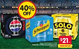 Spar Pepsi, Schweppes or Solo Cans offer