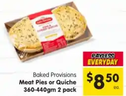 Spar Baked Provisions Meat Pies or Quiche offer