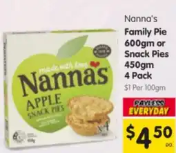 Spar Nanna's Family Pie or Snack Pies offer