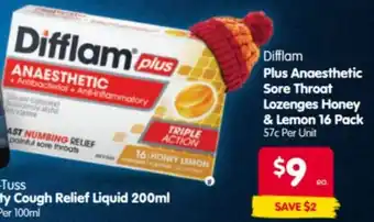 Spar Difflam Plus Anaesthetic Sore Throat Lozenges Honey & Lemon offer