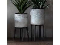 LivingStyles Adney Metal Planter on Stand, Large offer