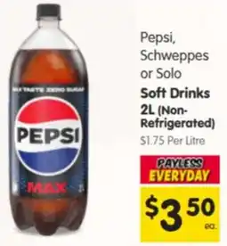Spar Pepsi, Schweppes or Solo Soft Drinks offer