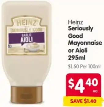 Spar Heinz Seriously Good Mayonnaise or Aioli offer