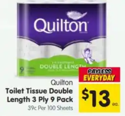 Spar Quilton Toilet Tissue Double Length 3 Ply offer
