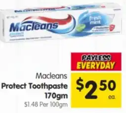 Spar Macleans Protect Toothpaste offer