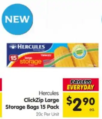 Spar Hercules ClickZip Large Storage Bags offer