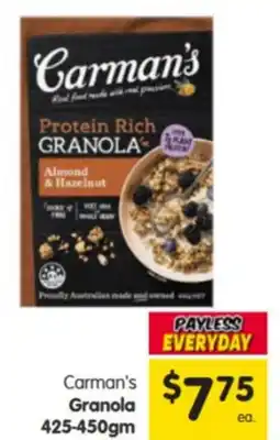 Spar Carman's Granola offer