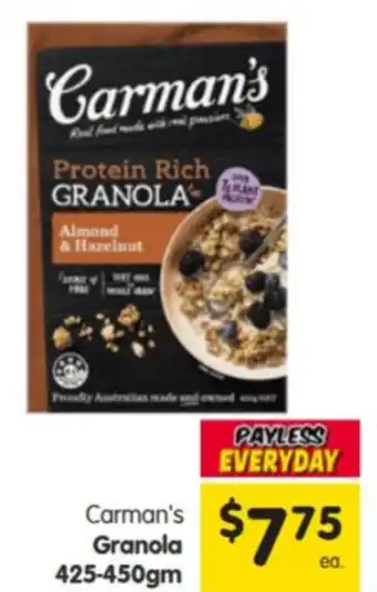 Spar Carman's Granola offer