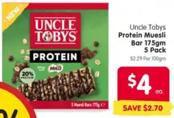 Spar Uncle Tobys Protein Muesli Bar offer