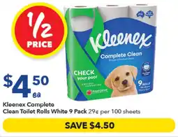 Ritchies Kleenex Complete Clean Toilet Rolls White offer
