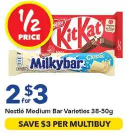 Ritchies Nestlé Medium Bar Varieties offer