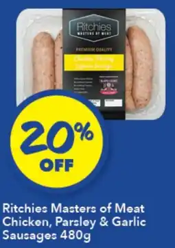 Ritchies Ritchies Masters of Meat Chicken, Parsley & Garlic Sausages offer