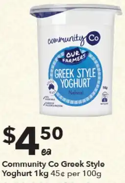 Ritchies Community Co Greek Style Yoghurt offer