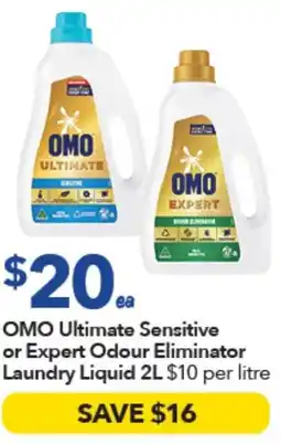 Ritchies OMO Ultimate Sensitive or Expert Odour Eliminator Laundry Liquid offer