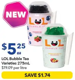 Ritchies LOL Bubble Tea Varieties offer