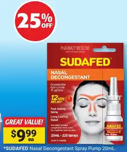 Cincotta Chemist Sudafed nasal decongestant spray pump offer