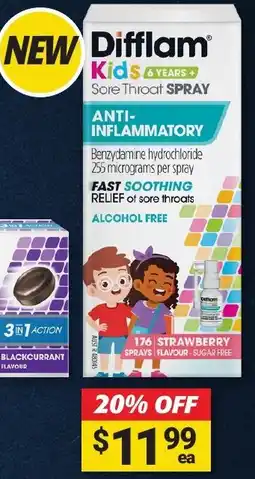 Cincotta Chemist Difflam Kids 6 Years + Sore Throat Spray offer