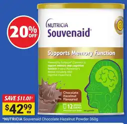 Cincotta Chemist NUTRICIA Souvenaid Chocolate Hazelnut Powder offer