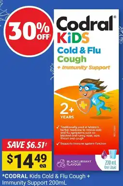 Cincotta Chemist CODRAL Kids Cold & Flu Cough + Immunity Support offer