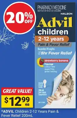 Cincotta Chemist ADVIL Children 2-12 Years Pain & Fever Relief offer