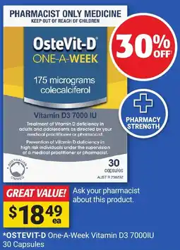Cincotta Chemist OSTEVIT-D One-A-Week Vitamin D3 7000IU offer