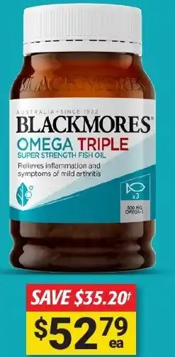 Cincotta Chemist BLACKMORES Omega Triple Super Strength Fish Oil offer