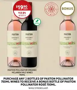 Harry Brown Paxton pollinator organic mclaren vale wines offer