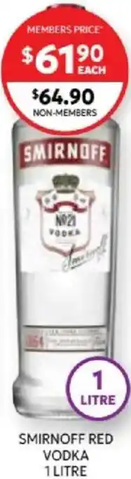 Harry Brown Smirnoff red vodka offer