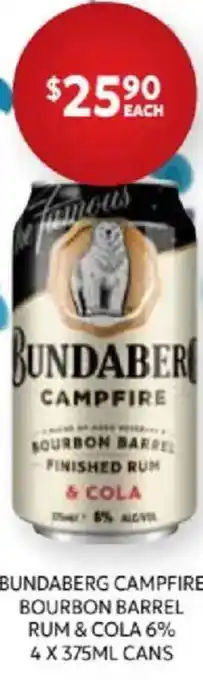 Harry Brown Bundaberg campfire bourbon barrel rum cola offer