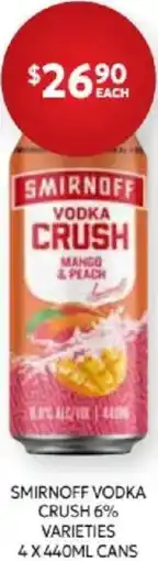 Harry Brown Smirnoff vodka crush offer