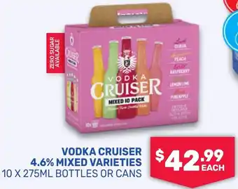 SipnSave Vodka cruiser mixed varieties offer