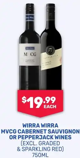SipnSave Wirra wirra mvcg cabernet sauvignon or pepperjack wines offer