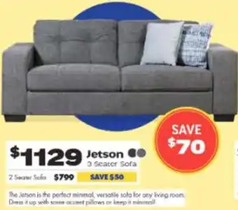 ComfortStyle Furniture & Bedding Jetson 3 seater sofa offer