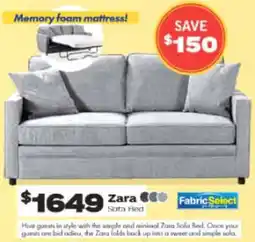 ComfortStyle Furniture & Bedding Zara sofa bed offer