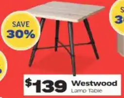 ComfortStyle Furniture & Bedding Westwood lamp table offer