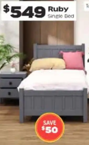 ComfortStyle Furniture & Bedding Ruby Single Bed offer