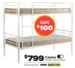 ComfortStyle Furniture & Bedding Casey Single Bunk Bed offer
