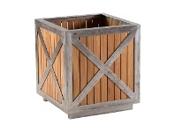 LivingStyles Portofino Teak Timber & Stainless Steel Planter, 60cm offer