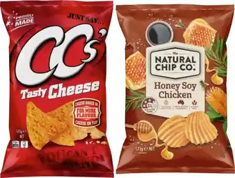 IGA CC’s Corn Chips, The Natural Chip Co. or Samboy Chips 175g Selected Varieties offer